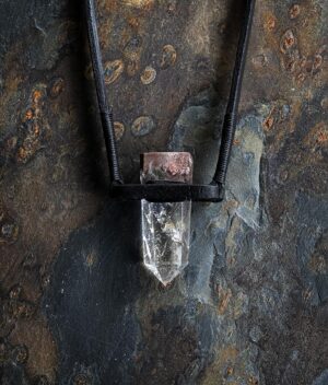 Anu Tera Instagram - • Phantom Quartz Necklace • #anutera #gothicfashion #darkfashion #wearableart #quartznecklace #darkjewelry