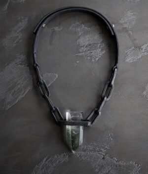 Anu Tera Instagram - • Phantom Quartz Choker • #anutera #wearableart #quartzcrystal #ironjewelry #darkfashion #avantgardefashion