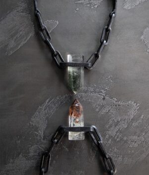Anu Tera Instagram - • Phantom Quartz Choker • #anutera #wearableart #quartzcrystal #ironjewelry #darkfashion #avantgardefashion