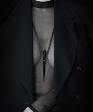 Anu Tera Instagram - • Single Spear Necklace II • #anutera #blacksmithing #blackjewelry #darkfashion #darkelegance #spear