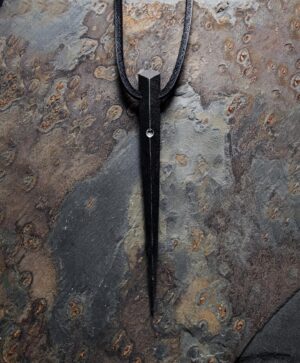 Anu Tera Instagram - • Single Spear Necklace II • #anutera #blacksmithing #blackjewelry #darkfashion #darkelegance #spear