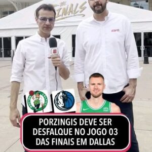 Ari Aguiar Instagram - Últimas infomações sobre a lesão do pivô do Boston Celtics, peça fundamental nas duas vitórias do time contra Dallas. 

Assista ao jogo 3 das Finais da NBA entre Maverics x Celtics nessa quarta (12), às 21h30, pela #ESPNnoStarPlus! Acesse pelo link na bio ou pelos destaques.

#NBAFinalsNaESPN #NBAFinals #NBA #Celtics #Porzingis #DifferentHere