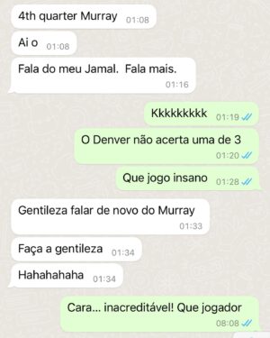 Ari Aguiar Instagram - E essa conversa que tive com o @ariaguiar durante o jogo do Denver x Lakers? Inacreditável! Ari, passa os números da mega sena aí, pô!

#Nba #nbabrasil #nbanaespn #basquete #basquetebrasil #basket #basketball #jamalmurray #murray #nuggets #denver