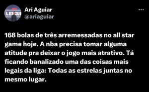 Ari Aguiar Instagram - Alguma ideia boa terá de surgir pra voltar a ser uma grande festa o all star game