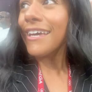 Ariana DeBose Instagram - Paris day 1 🥇 I am officially geeking out!! 🤓 

#parisolympics #olympics #trackandfield #paris