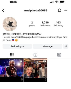 Arnel Pineda Instagram - #unbelievable 🙄🙄🙄
whoever is this guy stealing my photo and using it to copy my legit page?and with a 1k followers?,is a complete scam and impostor,all the same…🤬