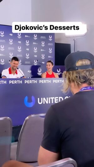 Ash Williams Instagram - I flew to Perth to ask Novak Djokovic the hard hitting questions. 
#UnitedCup #Djokovic #AustralianOpen #Tennis
