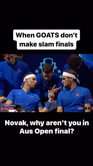 Ash Williams Instagram - Gee, Roger’s quiet 🤣 #goat #federer #nadal #djokovic #sinner #medvedev #ausopen