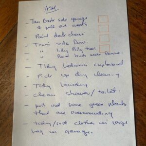 Ash Williams Instagram - Mum has made a Sunday lunch, but to my surprise, she has also made me a chore list. There’s no such thing as a free lunch. P.S Can anyone decipher the hieroglyphics? Lol