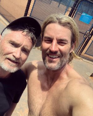 Ash Williams Instagram - Straight sets for a couple of straight guys. P.S I don’t know why @dhughesy always insists I play shirtless.