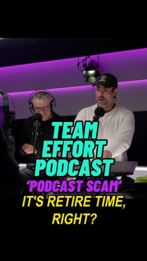 Ash Williams Instagram - Podcast Scam 

New episode of Team Effort Podcast out now. 

Live Show May 30. Link in bio. 

#scamalert #scam #scammersgettingscammed #scammers #scammersalert