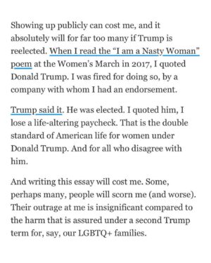 Ashley Judd Instagram - Today I published an essay in @usatoday. I hope you might read the whole piece. 

Yes, it is about what I believe is the deeply urgent imperative that a Democrat be voted into the office of President this November.

It is about how I respect and honor President Biden, a deeply decent man, and feel immense gratitude for all that has been gained. I particularly acknowledge his multi-decade commitment to ending male violence against women.

It is about how, at this infection point, I kindly and firmly invite him to voluntarily, gracefully step aside, creating space for a talented, robust Democrat to ensure the incalculable and unprecedented cruelty of a second Trump administration does not inflict harm upon millions of Americans, especially the more vulnerable among us.

And this essay is about more. I hope you will see that.

It is also about family, living in more rural places, and how we can, should and must stand up for what we believe in as individuals—and find a way, somehow, someway, to hold our dearest loved ones closer than we hold political beliefs.

Yes, I want to beat the other guy in November. And I also really want to beat my Pop at Canasta this evening after supper, sitting out on the back porch, with the lightening bugs’ magic and the song of the cicadas.

I fight for my beliefs. But I don’t fight with my family about politics. I love them too much to do that.  With family, I am less invested in who is right and who is wrong. I am much more invested in what is true. Because family love is true.