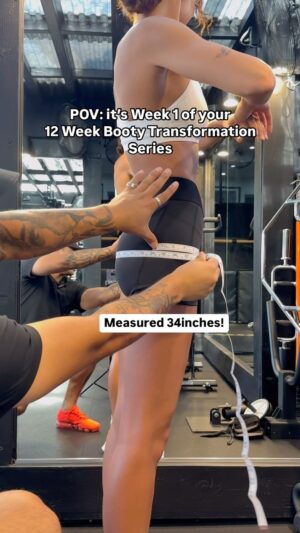 Ashley Moore Instagram - Another booty series for you girls to relate to that only want that booty growth!🍑 This is @ashley_moore_ goal for the next 12 weeks, stay tuned as we take you guys week by week on how we’re going to grow her glutes starting at 34inches! 37inches here we come!!

.
Week 1 Workout #1 / Compound & Glute Isolation Day
- Today we started practicing the forms of compounds and isolation exercises we will be repeating weekly in her routine multiple times a week. 

.
Using @peachgainz__ ankle straps, hip thrust belt, and bands!
