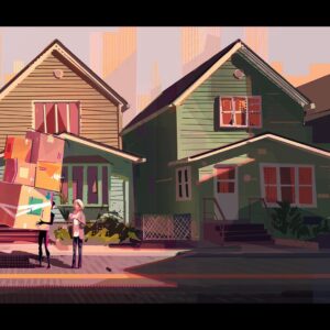 Aurélien Predal Instagram - #spidermanacrossthespiderverse 
More colorkeys for “My Name is Miles Morales” sequence. In the film those shots are mixed very nicely with animated drawings from Miles’ sketchbook - check out @diegopolieri ‘s work, who supervised those animations!

The Van Removal image was a bit tricky initially to get a clear instant read on Miles and Aunt May. But production designer @okeefe_artist ‘s trick of creating cast shadows pointing directly toward the characters definitely helped! (Even added an arrow in the van graphic to lead the eye toward the characters)

The most challenging image was probably Miles with his growing moustache… tough to make a black moustache read over the black suit..! X D

#spiververse #spiderman #spiderversemovie #animationart #vizdev #milesmorales #removal #sonyanimation