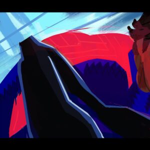 Aurélien Predal Instagram - More of Miguel VS Miles - Vertical Train sequence lighting keys for #spidermanacrossthespiderverse !

Most of the lighting keys are painted over the CG layout/previs shots so at that stage the characters are in temporary poses and have no expressions yet! By the time those shots got animated I already painted the sequence- Looking back at those I wish I had been more proactive and at least open Miguel's mouth to make the overall images less stiff looking! 😅

In those keys I also had to explore the look of the under-layers of Miguel' suit when it gets damaged. We eventually went for a webbing with kind of colourful old tv noise artefacts which works great in the final movie shots!

#spiderversemovie #spiderman2099 #acrossthespiderverse #miguelohara #milesmorales #visualdevelopment #animationart