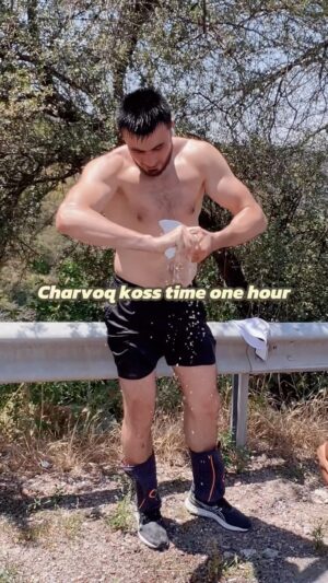 Bakhodir Jalolov Instagram - #mountains #charvak 🏃‍♂️