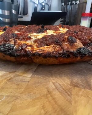 Barry Kerch Instagram - Detroit “Style” pizza today.  Scratch made all the way down to the crust.  Before the purists crucify me, yes I know it’s the wrong pan.  I thought I still had my traditional square pan, but I was mistaken.  Therefore I used my @smitheyironware pan instead.  Voila!  Still tasted like motor city heaven.  Maybe this is the new Jacksonville style pizza!

#shinedown #campaignagainstnegativity #pizza #detroitpizza #detroit #jax #smitheyironware