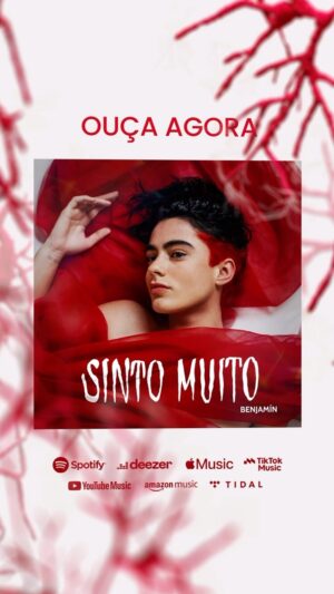 Benjamin Damini Instagram - já está no mundo meu segundo single #sintomuito e eu to muito feliz de finalmente poder compartilhar essa canção com vcs. gravei ela há algum tempo mas pensar que vcs vão ouvir só agora deixa o momento muito mais especial. 

e amanhã ao meio dia sai um clipe lindo de morrer que fizemos com muito carinho e cuidado pra vcs.

até lá entra no seu app de música e sente muito comigo 🥺🫀