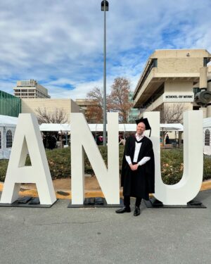 Benjamin Law Instagram - BREAKING: WE OFFICIALLY HAVE A MASTER IN THE HOUSE. 🎓🙇🏻‍♂️

Casually smashed a Masters in Applied Cybernetics at ANU with straight High Distinctions, no biggie. And if you don’t know what cybernetics is, let this guy gently blow your mind over dinner sometime. Think: the intersection of tech, AI, philosophy, ethics, humanities, social transformation … and learning to program a Roomba to escape a maze. 

Couldn’t be more proud of this handsome brainiac.