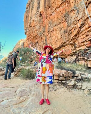 Benjamin Law Instagram - Ticking off an all-time bucket list item for Mum’s 70th birthday … BY TAKING HER ON THE FRICKIN’ GHAN. 
 Feeling damn lucky to travel close to 3000km through the heart of the continent on such an iconic railway, starting in Adelaide on Kaurna Country, then chasing sunrise at Marla on Anangu Pitjantjatjara Yankunytjatjara Land, having stunning off-train nature experiences at Mparntwe (Alice Springs) and Katherine on Jawoyn Country, before finally pulling into Darwin on lush Larrakia Country. 

It’s wild. You honestly can’t quite comprehend the scale of Australia until you experience it like this. 

But what was really staggering for this daughter of a restaurateur (Mum) and son of a restaurateur (me) was the all-inclusive* wine list and menu of fine-dining quality local fare (think: crocodile dumplings, local barramundi, buffalo massaman curry, mango parfait) they served up every day. We’re still processing how these peeps make food this good on a moving vehicle. 

Shout out to the entire Ghan crew who gave us the Gold Service (literally) treatment, especially Yohan, Rami, Darlene, Ralph and Imogen for taking extra special care of Mum. 

And massive thanks to the utter legends at @journeybeyondrail for making a lifelong dream of Mum’s come true. 

If you’re considering one of their iconic trips between Adelaide and Darwin (The Ghan), Sydney and Perth (Indian Pacific), Brisbane and Adelaide (Great Southern) or Adelaide and Melbourne (The Overland), follow them on Insta for inspiration and travel porn. 

Can’t recommend it enough. 

Oh, and happy birthday to the Ghan too. Lookin’ good for a gal who’s just turned 95.

*N.B. “All-inclusive” is now my safe word. 

#journeybeyondrail #theghan #australiabytrain #gifted