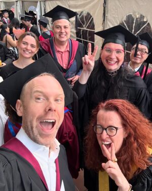 Benjamin Law Instagram - BREAKING: WE OFFICIALLY HAVE A MASTER IN THE HOUSE. 🎓🙇🏻‍♂️

Casually smashed a Masters in Applied Cybernetics at ANU with straight High Distinctions, no biggie. And if you don’t know what cybernetics is, let this guy gently blow your mind over dinner sometime. Think: the intersection of tech, AI, philosophy, ethics, humanities, social transformation … and learning to program a Roomba to escape a maze. 

Couldn’t be more proud of this handsome brainiac.