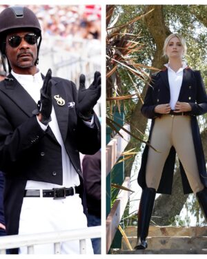 Beth Behrs Instagram - I see you @snoopdogg . Come ride #dressage with me. 

📸: @shelliwrightphoto X @eqluxe 

@usdfofficial @fei_dressage_ @usequestrian @hermes_sellier_paris @hermes @pixleypecaire @andremakeup @marthastewart48 @denirobootcousa @denirobootco