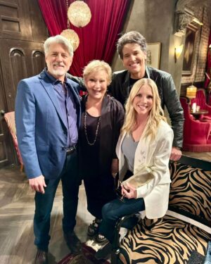 Beth Maitland Instagram - Big day in France and best day on set. My dear friends in life as well as on TV. How lucky can a girl get?! @youngandrestlesscbs @lauralee_bell @therealmichaeldamian #christophercousins