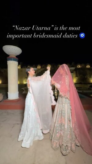 Bhoomika Mirchandani Instagram - The moment I saw her in this look I realised that I had never seen such a pretty bride in my entire life 🧿💕 Tujhe kisi ki nazar naa lage 🧿🧿🧿🧿🧿🧿🧿 @officialsurbhic 

My outfit: @aarnacouturebyankita