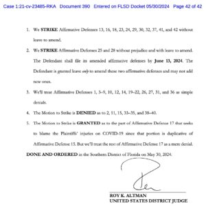 Billy Corben Instagram - #BREAKING: Federal Judge Roy Altman strikes or denies 33 out of 42 of the City of Miami’s affirmative defenses in the latest Ball & Chain civil corruption case that could bankrupt the city. Altman called most of their defenses “ridiculous” and “improperly pled…because, as any first-year lawyer would have known, they weren’t affirmative defenses at all.” #BecauseMiami 

Judge Altman says Miami city attorneys and their outside lawyers from firms Buchanan Ingersoll & Rooney and @DentonsGlobal “wasted an enormous amount of the Court’s-not to mention the parties’ —time advancing positions that border on (and sometimes cross over into) frivolity.”

Corruption Tax: This is the inevitable result of @mayorofmiami Francis Suarez, commissioners Manolo Reyes @manolo_4_miami Joe Carollo and Christine King @iamchristineking and city attorneys recklessly handing over a blank check with NO OVERSIGHT to lawyers with perverse incentives who are playing with the house’s (read: the taxpayers’) money. It’s a multimillion dollar grift. Quintessential taxation without representation and the antithesis of fiscal conservatism.