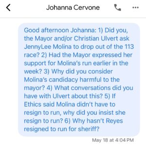 Billy Corben Instagram - #BREAKING: Women DO NOT have the right to choose in Daniella Levine Cava’s office

Miami-Dade Mayor Levine Cava, her political puppeteer Christian Ulvert, and chief of staff Johanna Cervone forced candidate JennyLee Molina to drop out of Florida State House race in District 113 by bullying her and threatening her job as mayor’s digital strategist, campaign sources say.

The week of May 13th began with communications expert and 305 Cafecito and 305 Day founder Molina CONFIRMING with her boss Levine Cava and the Miami-Dade Ethics Commission that she could run against Republican incumbent @vickilynnlopez — without resigning from her job as the mayor’s digital strategist.

After all, Levine Cava’s endorsed candidate for sheriff, the grossly unqualified James Reyes, has not resigned as Miami-Dade Chief of Public Safety — a position the mayor politically promoted him to ahead of the election in order to beef up his weak law enforcement credentials. Double standard?

The week ended with Molina FILING to run — Democrats have a 12% advantage in HD113, making it one of the party’s ONLY flippable Miami-Dade state house seat — and then, following a dizzying series of calls between Cava, consultant cartel boss Ulvert, and Cervone, WITHDRAWING from the race a day later.

With Levine Cava, it’s always a different story on Friday than it was on Monday. She’s indecisive and incompetent — at best.

Cava, Ulvert and Cervone threatened Molina’s livelihood, insisting she’d have to quit her job (the opposite of what the mayor and ethics commission originally said) — but more pointedly, they claimed her race would harm the mayor politically so she should not run, sources involved in Molina’s short lived campaign say.

High-profile Dems including Minority Leader @FentriceDriskell and Miami-Dade Commission Chair Oliver Gilbert ogilbert3 @chairmangilbertsoffice made a DEAL with Republicans to NOT challenge Lopez and proactively DISCOURAGE potential challengers, FORFEITING one of the ONLY contested partisan race the local party can win this cycle.

Democrats never miss an opportunity to miss an opportunity. @nikkifriedfl