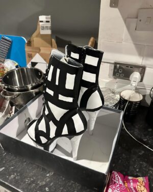 Black Peppa Instagram - London Fashion Week Look 1 - Part 1
LCF POSTGRADUATE SHOW 🦓

📸 @ivantruewizard 
MUA: @jackoliverx 
Catsuit constructed by @itsjust_joe and fully hand painted by moi 
Waist: corset by @misty_couture 
Heels: @hummingbirdheels spray painted and painted by me including handbag bought from a charity shop.

Makeup
@trixiecosmetics Hotline gel liner white on eyelids
Foundation: @kvdbeauty 
Setting powder and spray : @onesize 
@weledauk 
@maccosmeticsuk