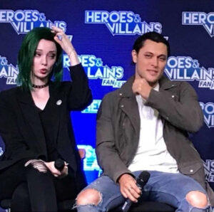 Blair Redford Instagram - Emma and I enjoying a Q&A at #hvfflondon .... then hearing an audience member ask for a detailed explanation of the various alternate timelines in the X-Men universe.