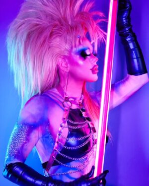 Blair St. Clair Instagram - Blair St. Clair X Ciara Myst

She’s been MYSTIFIED! Feeling the Baja Blast fantasy!

Thank you, @the_ciara_myst for painting me in your signature drag and letting me live out my Alien Superstar neon dreamz. 

Photo: @morepinklemonadepls 
Makeup: @the_ciara_myst