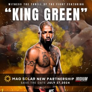 Bobby Green Instagram - 🚨 UFC 304 tomorrow night! 
Sunshine and strength: powering up with a champion. ☀️#SolarPower #FightForTheFuture 🥊 #magsolar
