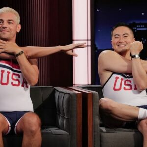 Bowen Yang Instagram - getting ready for the celine dion lady gaga concert (olympics) TONIGHT!!!! thank you @jimmykimmellive and @lamorne for letting us chat “Two Guys Five Rings”! @mjonf @thesonialee ✨🫶🏹