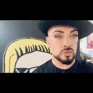 Boy George Instagram - Messing around in my art studio to the new Retrophobia remix of Be Electric coming soon. Get funky for summer.