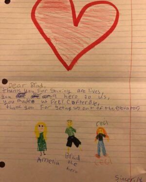 Brad William Henke Instagram - Read this card ❤️ LIFE SAVER - I just got stuck in an elevator in my building - with a very cool dude in his 20’s and two sweat 8 year old kids - and received this wonderful note on my door - i really didn’t do much but tell them we would be ok - but they were so scared 😢. It really put me in parent mode when they were crying - I felt so bad for them - the guy was talking into the call box and the girls were screaming -“we don’t want to die !!!Wow - i know I’m going to be a good dad 😇. I’m sorry I haven’t posted for a while - an ex friend did me really dirty - like made up lies about me and tried to hurt me - but the the truth came out and it’s all good now - but it made me step back for a bit and look at who I let into my life - because there r people out there that ... just have bad hearts ... but having something  like this happen tonight reminds me to just be kind - and don’t sweat the crazy -  mean hearted people - because they r miserable and they just want to drag you down with them - go to the light ⭐️and the love ❤️ and stay there 💯