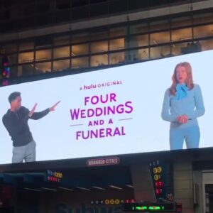 Brandon Mychal Smith Instagram - Just in case your forgot another episode of @fourweddingsandafuneral drops today on @hulu !!! #Episode5 Still remember those days as a kid walking through #TimesSquare dreaming of being on the big bright billboards one day and making my family proud . Such a surreal feeling to come from South Central LA to now being on billboards In the middle of Times Square in #NYC , this is for my grandma who recently passed of cancer, I know she’s up there smiling in heaven . Next will be my an original TV creation from me and a few rockstars cough cough hint hint 😉#getready #fourweddingsandafuneral streaming on @hulu now #World !!!!