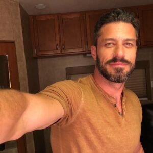 Brandon Quinn Instagram - 2 AM trailer shenanigans. To smile or not to smile 🤔 #nofilter #sweetmagnolias #netflix