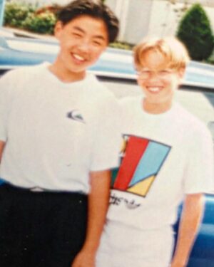 Brendan Fehr Instagram - A little #flashbackfriday, anyone?
This was best friend, Nguyen, back in 7th grade. We played tennis relentlessly and this was my favorite tee shirt ever maybe, the #IvanLendl symbol who is my fave all time. This is also for Shayhan (note to @wewantroswellback): I owed him a glasses pic.