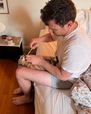 Brent David Freaney Instagram - Giving onion her uti medicine