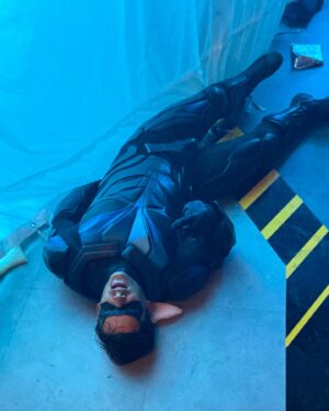 Brenton Thwaites Instagram - Titans flashback BTS. 
1. me and a my demon mate aka @therealjosephmorgan 
2. Me taking every moment to practice. On a highway. In the middle of Pickering, ON. 
3. Finale fight scene. ‘One more’. I’m giving the finger to the world. Well…to my make-up artist who is asking me to get up. 
4. Glue check. Fun fact. Tears made the mask come off in ‘the good take’ and that became the take. Acting over mask-neatness. 💪🏽
5. Having fun with @mameanna_diop Starfire. 

Missing this show. Missing my titans. Grateful for the show. What a time!