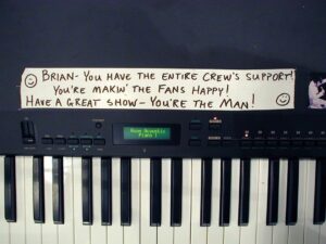 Brian Wilson Instagram - 2000: Crew’s message to Brian on his keyboard.

#2000
#keyboard
#elvis