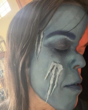 Briana Renee Instagram - Leiana is such an amazing artist, and I am just her canvas 🎨 🔥{Heat Miser} ❄️ {Snow Miser} 
Maverick is super impressed by her talent 💙 #mua