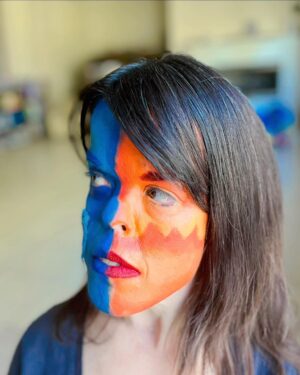 Briana Renee Instagram - Leiana is such an amazing artist, and I am just her canvas 🎨 🔥{Heat Miser} ❄️ {Snow Miser} 
Maverick is super impressed by her talent 💙 #mua