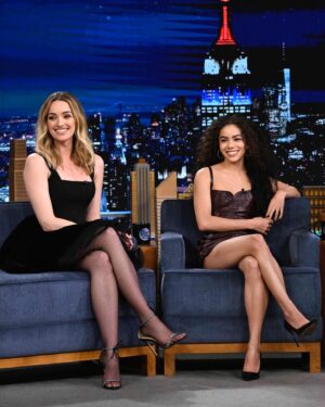 Brianne Howey Instagram - @fallontonight ! with my partner in crime 💙 #fallontonight