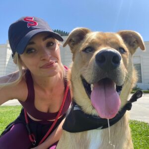 Brianne Howey Instagram - My best boi turned 3! Three years of hard core parkour and lots of love 🤎