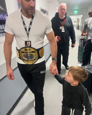 Brie Garcia Instagram - Last night was really magical for our family!! It was Buddy’s first time to watch Bryan wrestle live. It’s no secret Bryan’s destination and how his journey is slowly coming to an end.  He has this beautiful way about him that draws you in and makes you smile. You can feel his authenticity and how pure his soul is. I couldn’t be more proud to sit ringside with our kids and watch him fulfill everything he’s always wanted. Love you Bryan and so happy our children got to see their Daddy walk out a champion!!