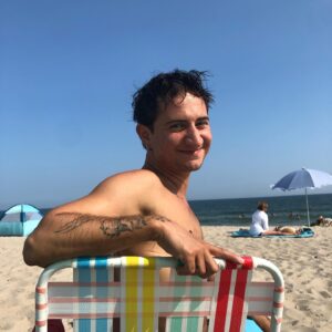 Brigette Lundy-Paine Instagram - sam at the beach the artist at home