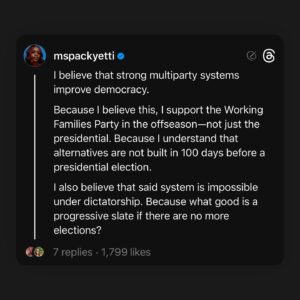 Brittany Packnett Instagram - this I believe, #election edition.

late post but relevant: many things are true this election. and plenty of people are telling you what to do, say and believe. I promise to do my best to use I statements and be transparent when I use them. 

this is what I had the day I posted it, and what I still got today. 

98 days. Let’s go.